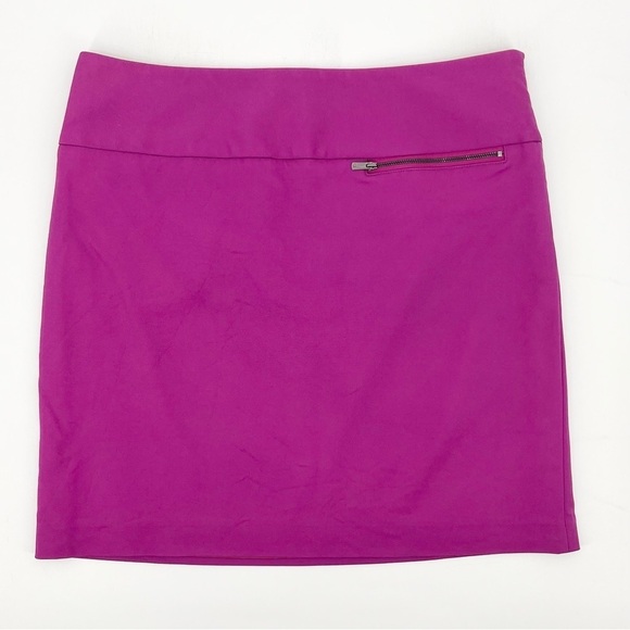 Ann Taylor Factory Magenta Zip-Pocket Mini Skirt - Picture 1 of 5